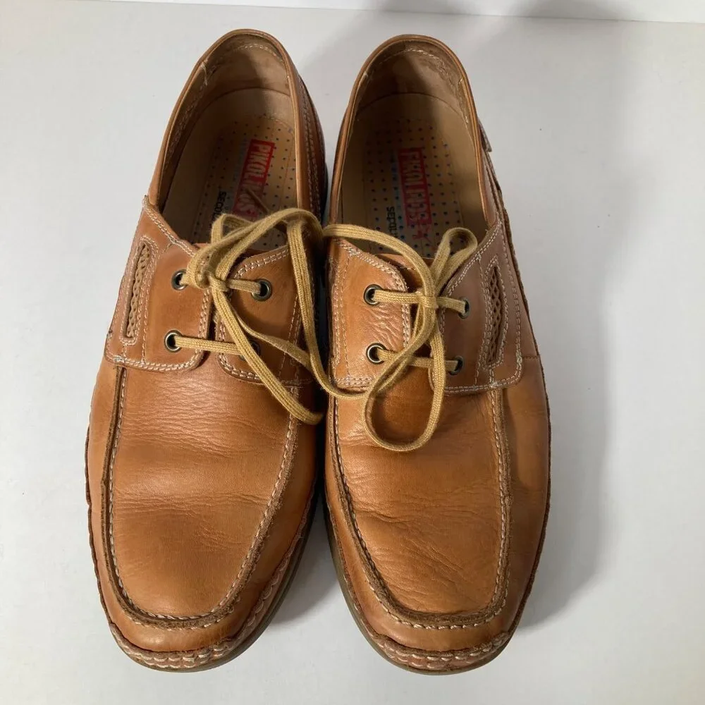 Mens Pikolinos Secolino Leather Lace Up Boat Shoe Brown 45/ US 11.5 or 12 Made I